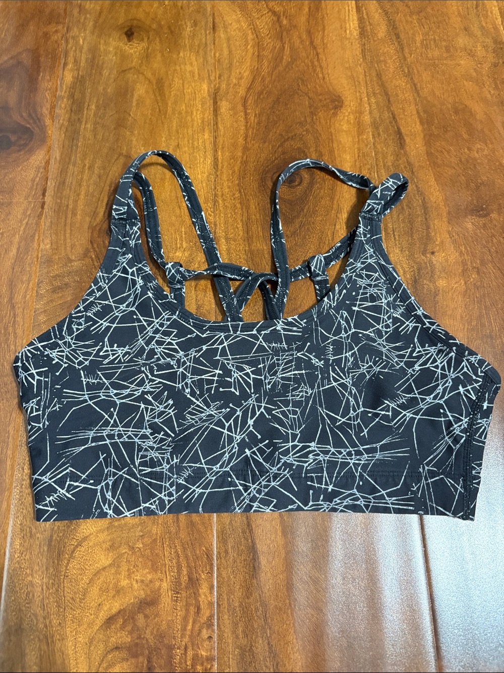 Saucony Black & White Strappy Sports Bra